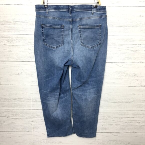 J. Jill Denim Straight Leg Crop Jeans High Rise Frayed Hems size 16 length 24" - Picture 2 of 9